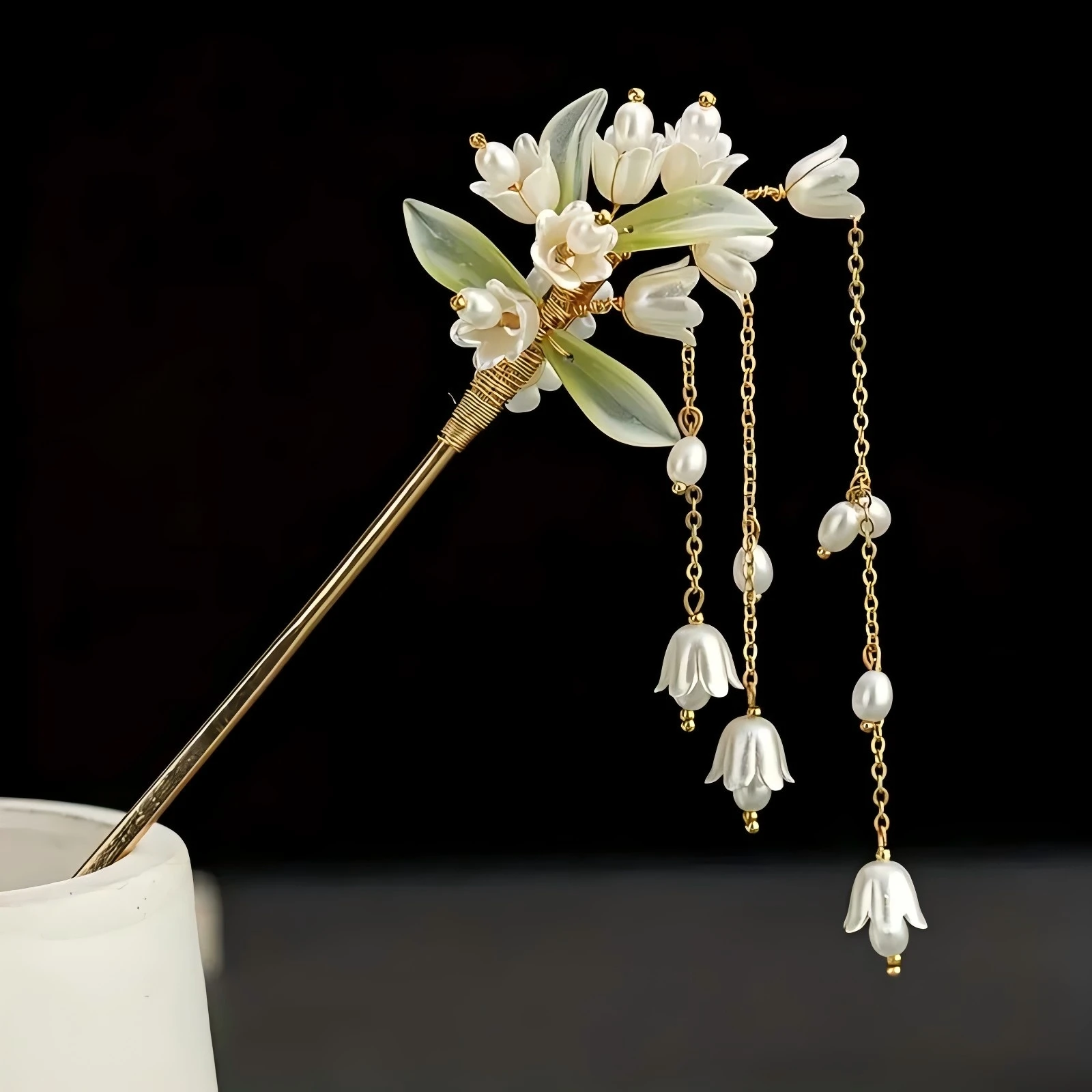 1pc Chinese Style Tassel Hair Accessories Alloy Resin Suitable for Daily Parties Holiday Gifts Women Jewelry Hair Needle Hairpin
