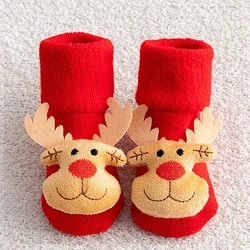 Festive Non-Slip Cotton Baby Socks - 1-3T (Elk)