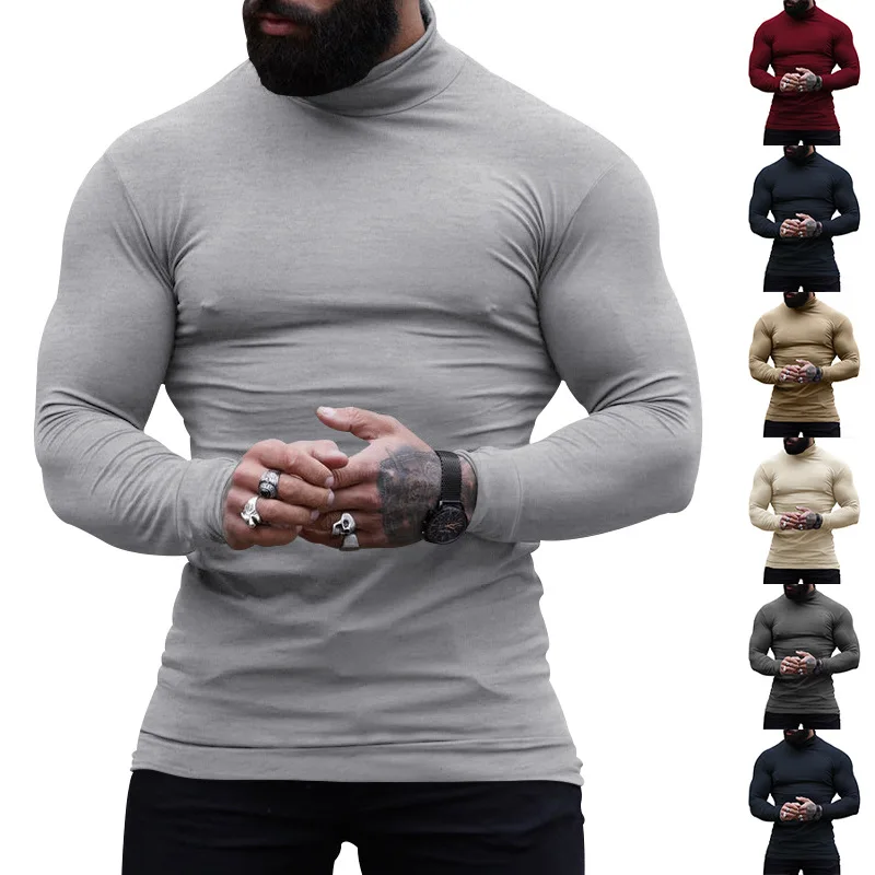 New Solid Color Turtleneck Cashmere Weater Slim Fit Pullover Base Knitwear Sweater Men's Keep Warm Inner Match Men's Clothing 3
