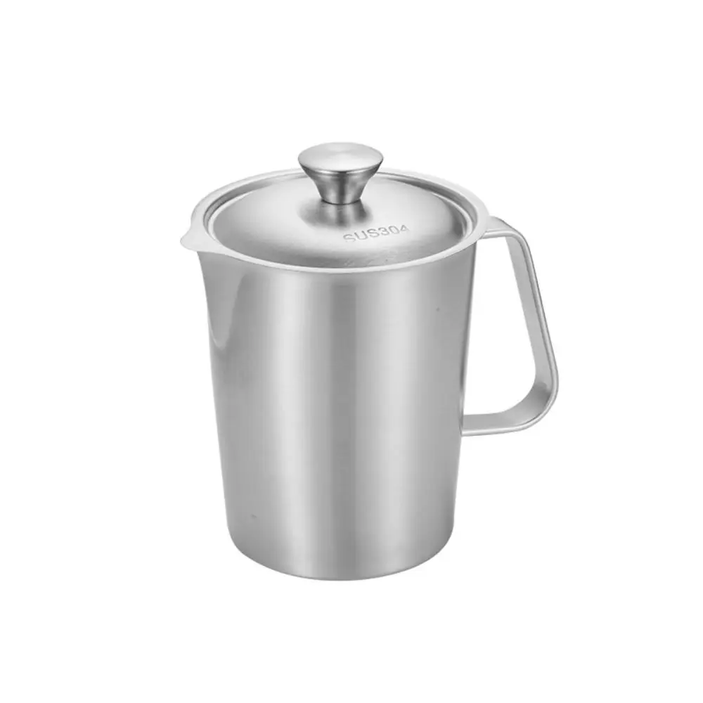 304 Stainless Steel Measuring Cups Inner Scale Design with Lid Liquid Latte Art Cup Thickened Large Capacity