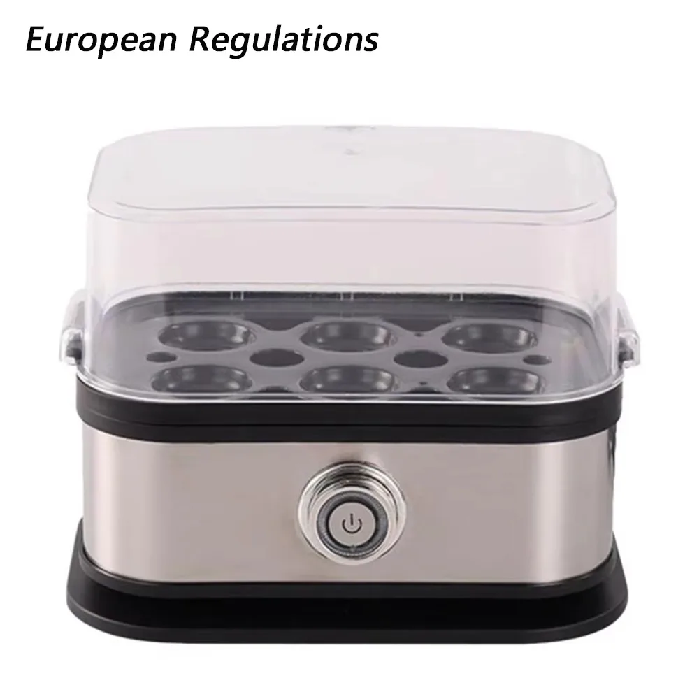 200W Power Eggs Boiler 6 Eggs Capacity Auto Shut-Off Smart Egg Cooker Multi Functional Stainless Steel Rapid Egg Cooker