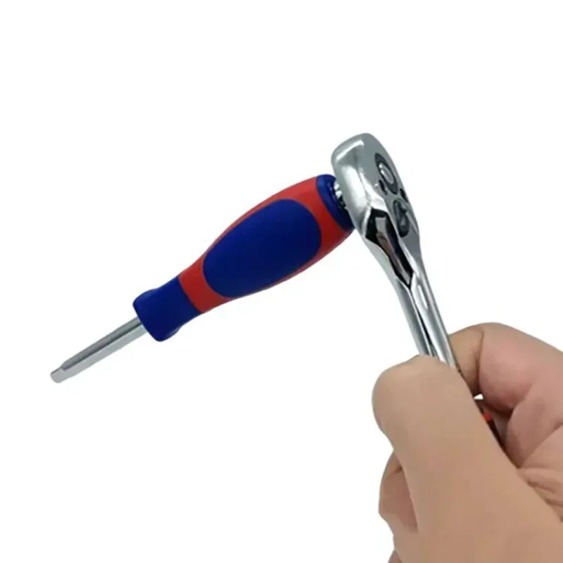 1/4 소형 사각형 막대 소형 플라잉 사각형 막대 6.3mm 꼬리 구멍 나사 손잡이가 있는 이중 목적 애프터버너 소켓 스크루드라이버