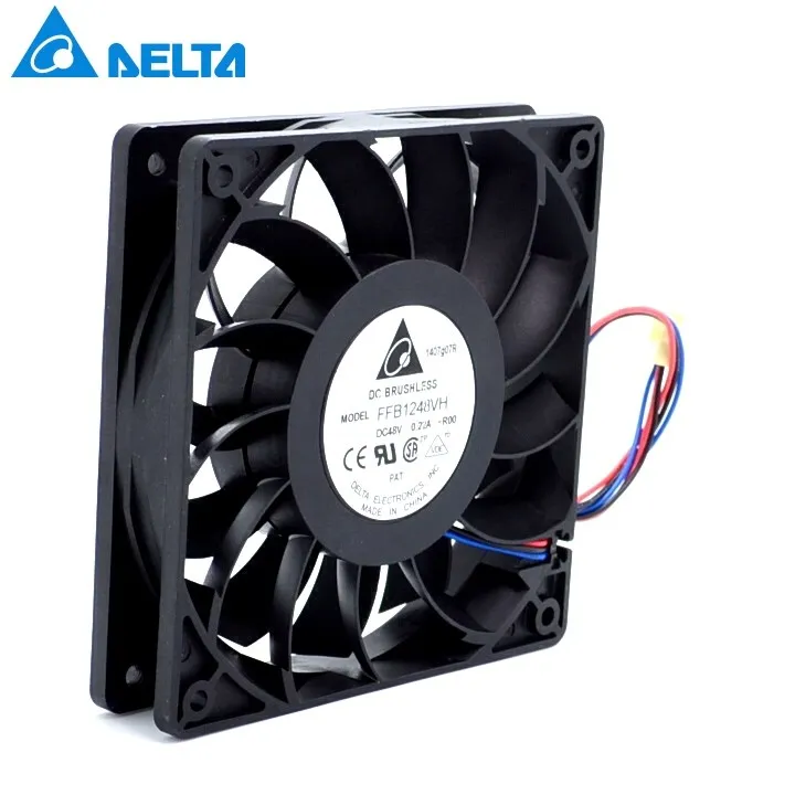 

New FFB1248VH-ROO 48V 0.22A 12CM 120mm 12025 dual ball bearing cooling fan for DELTA 120*120*25mm