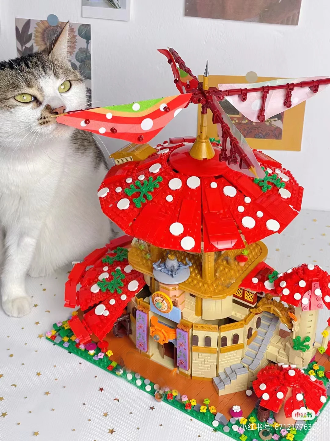 글로시 Ganoderma 호텔 버섯 집 빌딩 블록, 교육용 Moc 조립 벽돌, 어린이 장난감 선물, 아이디어 2763 개