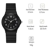 Exam Watch Silicone Strap Simple Women Watch Student Ladies Quartz Wristwatch Waterproof Round Small Dial for Women 6