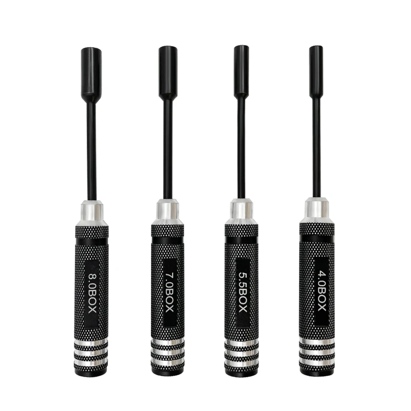 4Pcs RC Metal Hex NUT key Socket Screw Driver Wrench 4.0mm 5.5mm 7.0mm 8.0mm 80213 Tool Kit Buggy Truck Truggy  Car 2