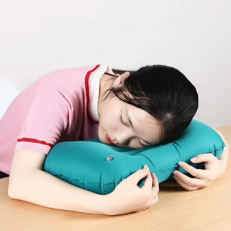 Travel Pillow Air Inflatable Airplane Car Pillows Pillow Folding Press Type Bed Pillow Neck / Waist Cushion Home Office Supplies 5
