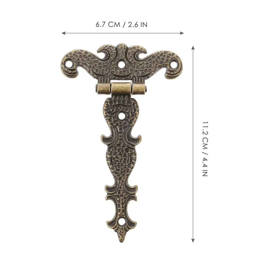 Description Picture 6 of item2pcs Bronze Zinc Alloy Hinge Furniture Fittings Butt Hinges Antique Wooden Box Decorative Hinge Repair Kit Furniture For Home