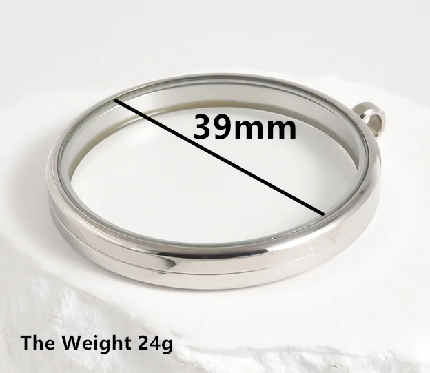 High-Quality Stainless Steel Round Glass Coin Bezel Photo Locket Pendant