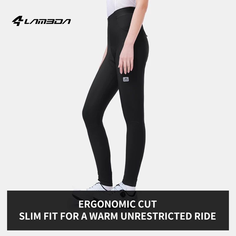 LAMEDA Winter Fleece Pants Double Arrow Women's Road Cycling Pants High Elastic Solid Color Warm Outdoor SportsCycling