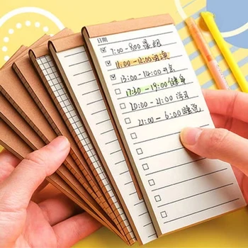 50 Pages Memo Pad Sticky Note Kraft Paper Writing Pads Notepads Portable Daily Planner Schedule Book To Do List School Supplies