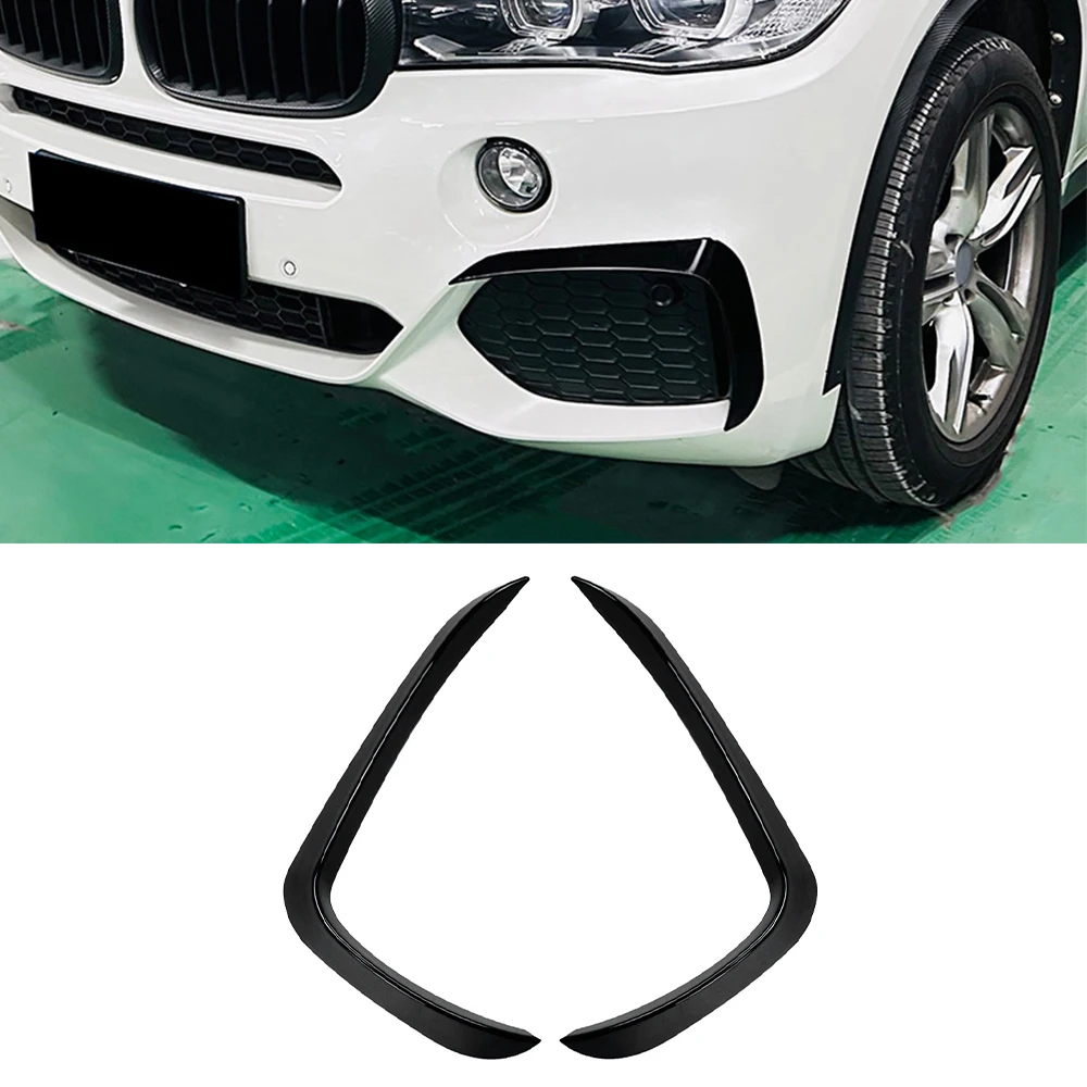 

Для BMW X5 F15 M Sport 2014-2018 углеродный внешний вид/глянцевый черный передний бампер спойлер противотуманная фара крышка воздушный нож сплиттер Корпус Комплект
