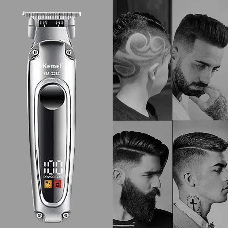 Kemei 2261 Men's Hair Trimmer Beard For Men Hair Clipper Rechargeable Electric Trimer Zero Gap Haircut Kit Machine