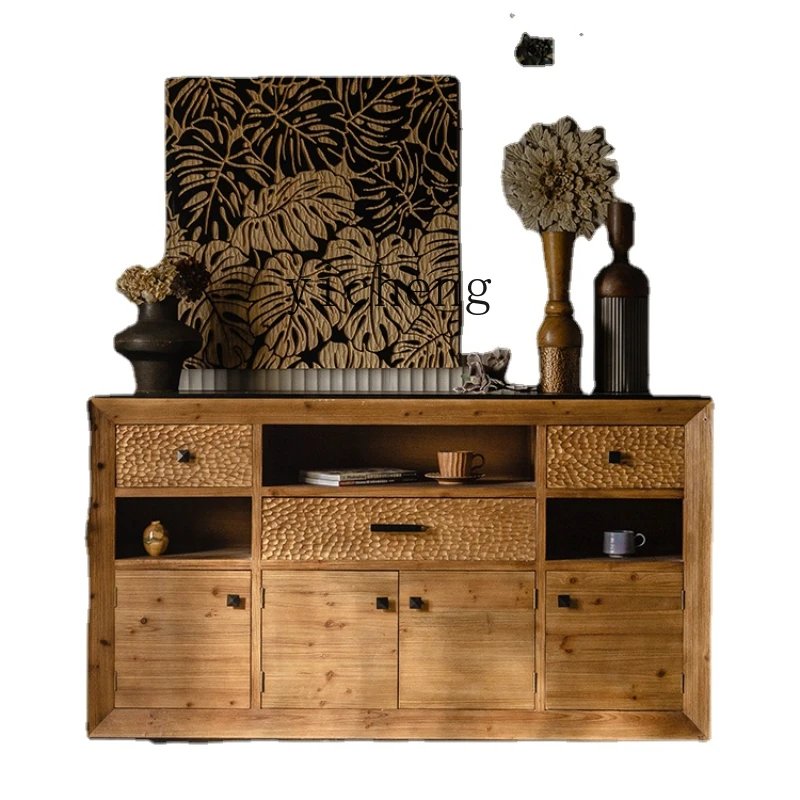 

Yy Solid Wood Sideboard Entrance Cabinet American Bed & Breakfast Living Room Storage Locker