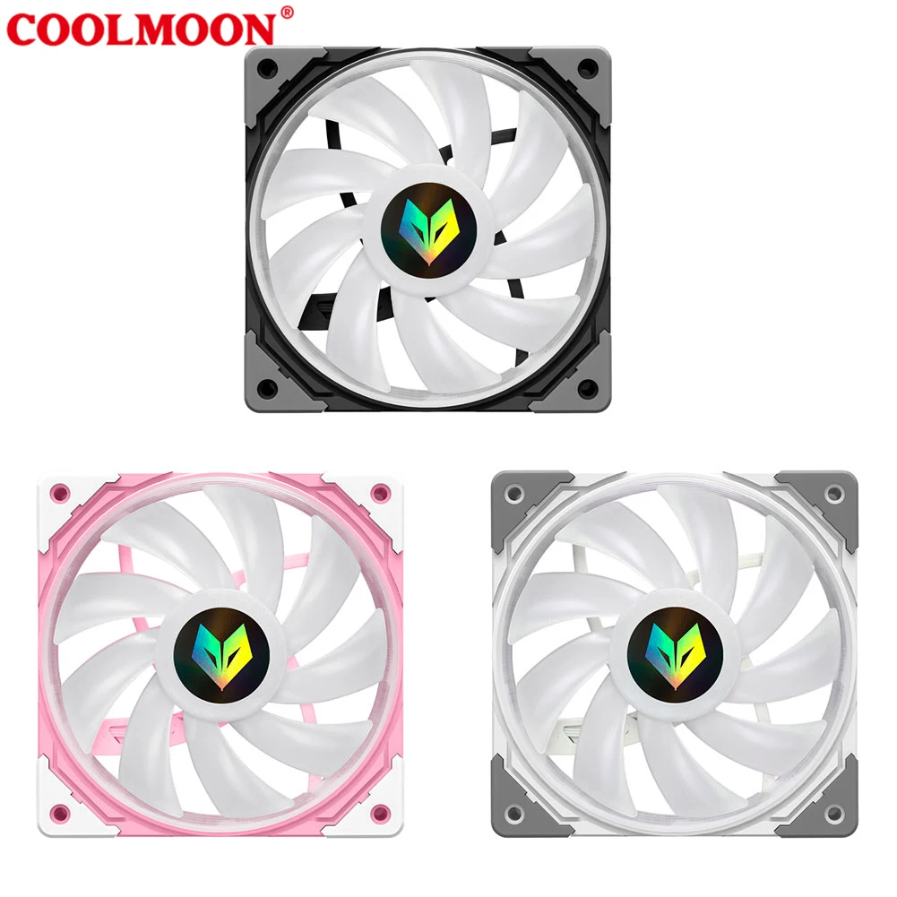 COOLMOON AS1CPU Full Color Gradient RGB LED PC Computer Case Cooling ...