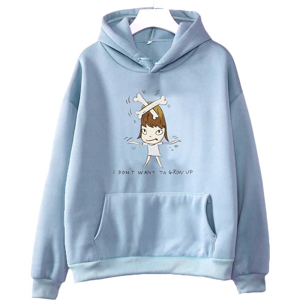

Yoshitomo NaraI Don't Want To Grow Up Hoodies Japanese Comics Funny Printed Sweatshirts Moletom Feminino Fleece Hooded Pullovers