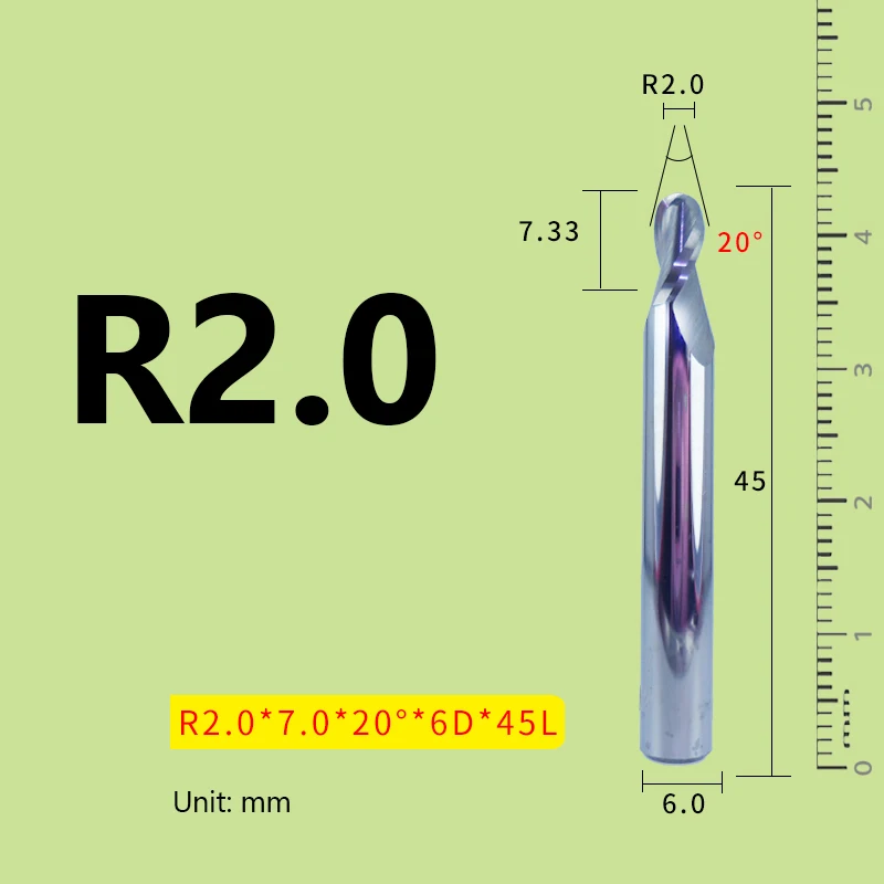 Taper Ball Nose End Mill 30° 20° 6 Shank Tungsten Steel Ball End Milling Cutter CNC Aluminum Woodworking Engraving Bit slab milling cutter Machine Tools & Accessories