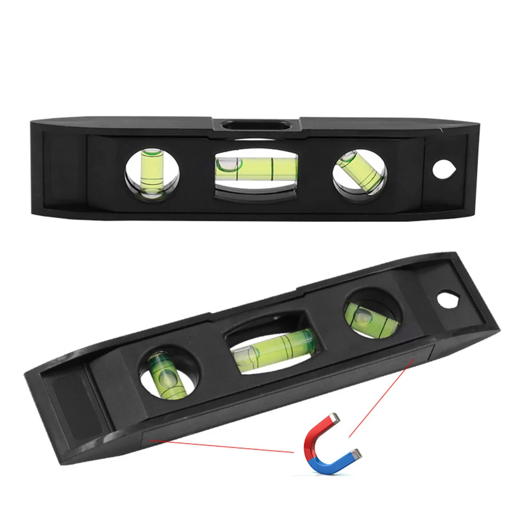 

Horizontal Ruler 3 Bubble Spirit Level Magnetic ABS Shell Mini Pocket Portable Spirit Level Tool Measure Tool Machinery Leveller