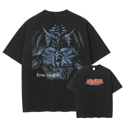 Vintage Washed Yu Gi Oh Anime Manga Oversized Cotton T - Shirt - Unisex Casual Streetwear - XXL (01)