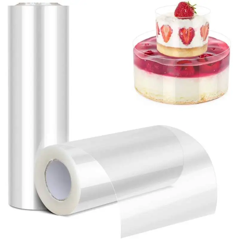 3.9 X 394 in Cake Decorating Cake Collars Transparent Cake Rolls Chocolate Mousse and Cake Decorating Acetate Sheet 2Packs Acetate Rolls Acetate Sheets,Clear Cake Strips 