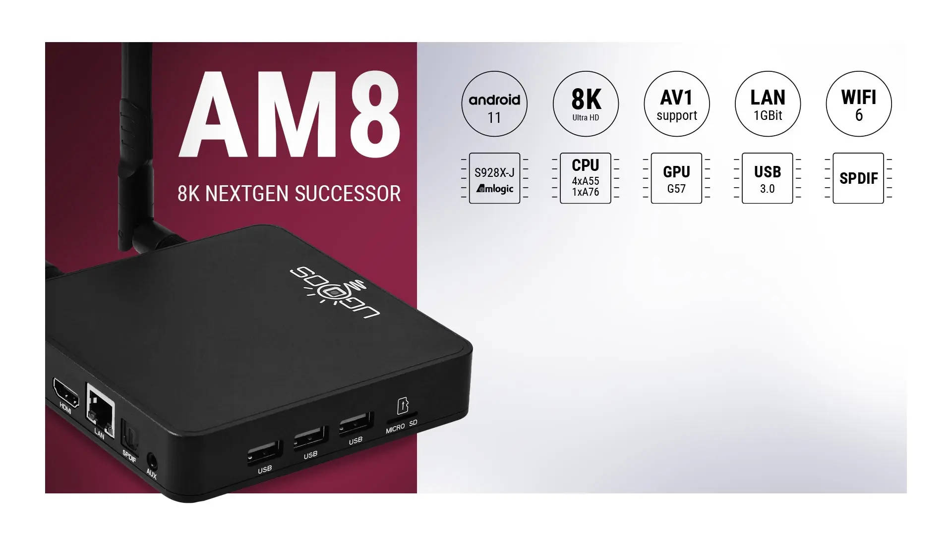 

Приставка Смарт-ТВ Ugoos AM8, 4 + 32 ГБ, 4K, 4K