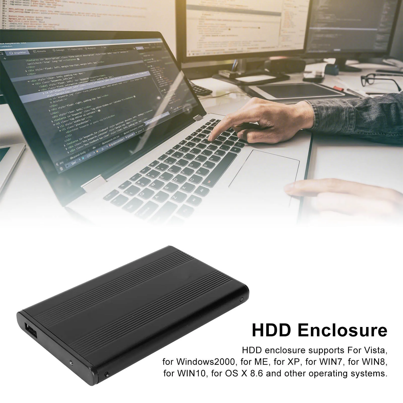 Enclosure 5Gbps Transfer Rate USB3.0 Hard Drive Case Anti Static USB3.0 To SATA Reasonable Structure for OS X for Windows