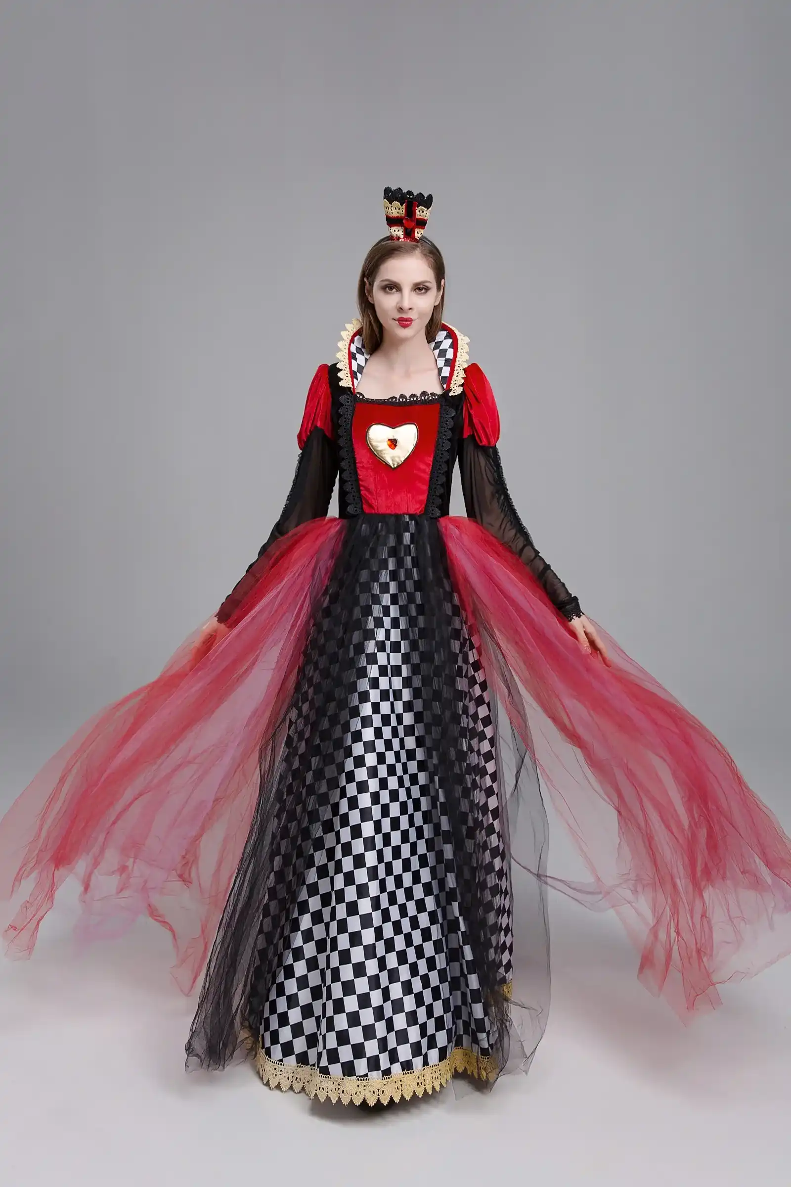 Halloween Alice In Wonderland Red Queen of Hearts Carnival Costume