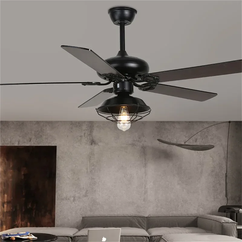 APRIL European Luxury LED Fan Light American Retro Living Room Restaurant Bedroom Ceiling Fan Light Remote Electric