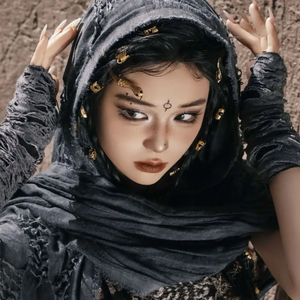 Fashion Medieval Style Medieval Cloak With Viking Brooch Beggar Style Hooded Shawl Scarf Scarf Cape Streetwear