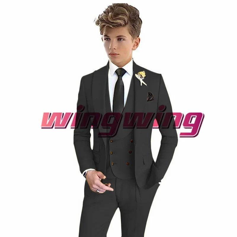 Mint Suit for Boys Wedding Tuxedo Three Piece Kids Jacket Pant Vest Formal Solid Color Clothes Custom  Silm Fit Blazer