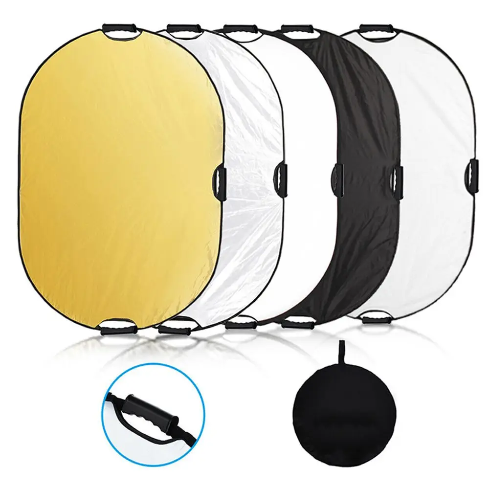 Multi-Disc 5 in 1 Oval Collapsible Reflector Photography Light Diffuser 100x150cm photography reflector