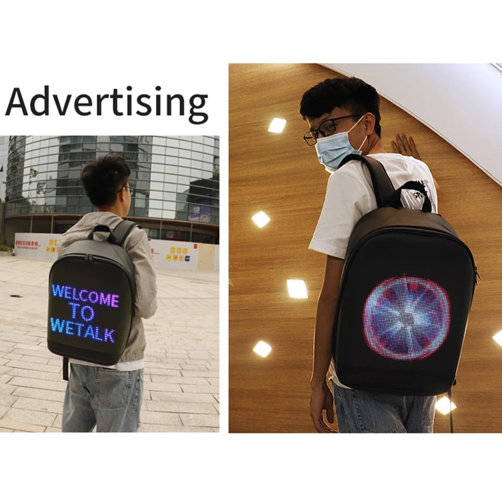 Waterproof LED Display Backpack for Business Travel and School