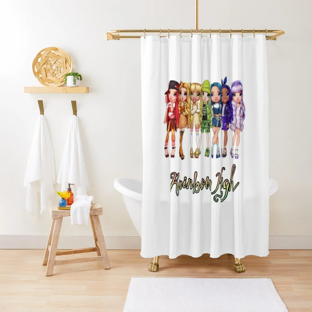 

Rainbow High Dolls Characters Shower Curtain For Shower Modern Accessory Bathrooms Transparent Bathroom Shower Curtain
