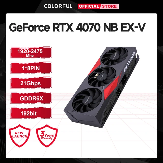 COLORFUL GeForce RTX 4070 NB EX-V Graphics Card GDDR6x 192Bit