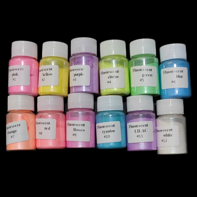 Fluorescent Mica Pearl Powder Pigment Epoxy Resin Soap Candle Slime Filler Dust Neon Nail Glitter Car Paint Dye Powder