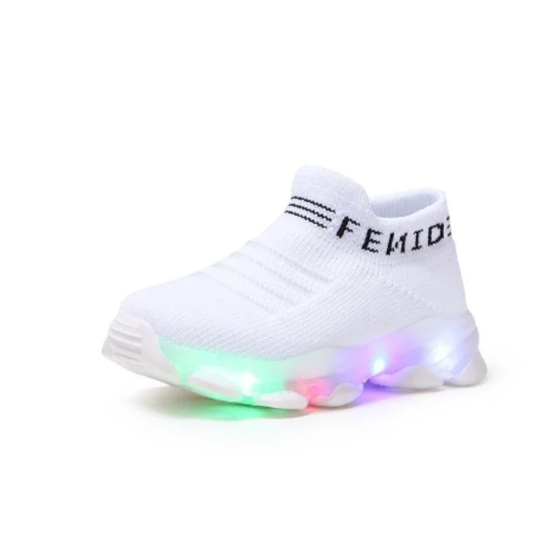 Zapatillas 어린이 운동화, LED 조명, 통기성, 여아 캐주얼 신발, 신축성 있는 어린이 신발, 가을 소년