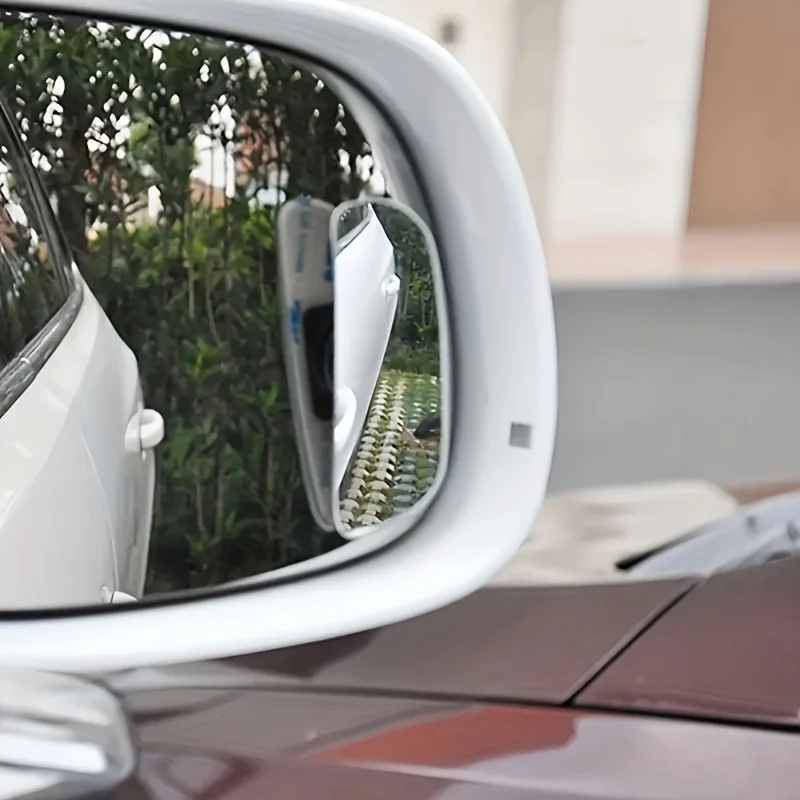 2Pcs Car Arc Wide-angle Rearview Mirror Clear Slim Blind Spot Reversing Glass Convex Rear View Mirror Parking SUV Car