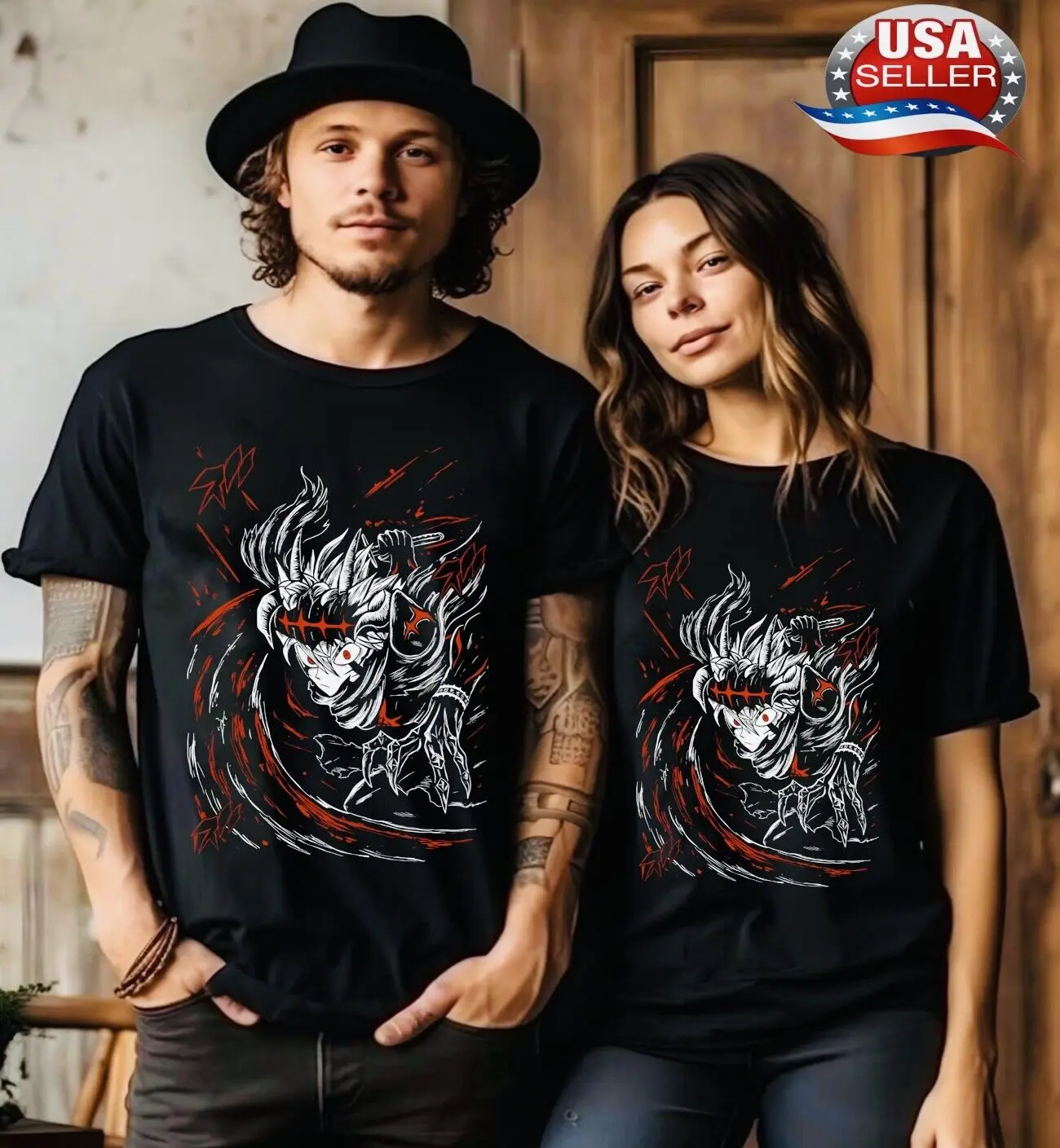 

Asta Yuno T-shirt Black Clover Anime Manga Girl ,Gifts Christmas ,Black Shirt,
