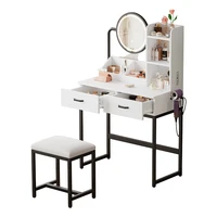 Makeup table with LED lighting and swivel Mirror