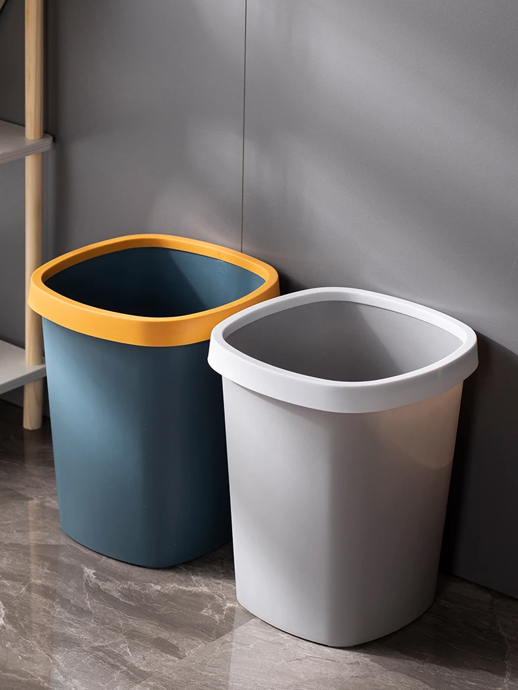 Bathroom Trash Can Kitchen Garbage Bin Simple Creative Rectangular Plastic Nordic Waste Bin Bedroom Cubo Basura Cleaning Tools