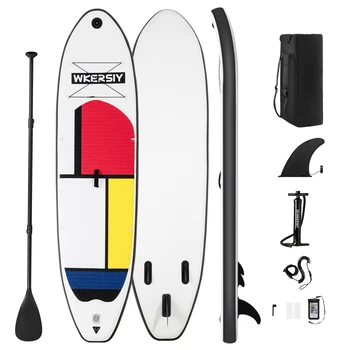 SUP-aufblasbare Surfbrett-Paddelbrett-Stand Up-Surfboard-Set mit Luftpumpe mit allen Extras wie Tragetasche, Fusskordel 1