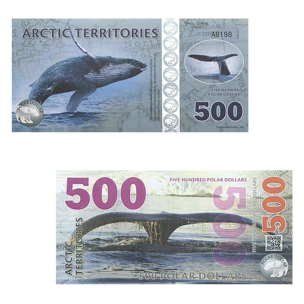 Commemorative Banknotes UNC Arctic Banknote 1/2/3/5/6/8/9/10/15/25/50/100/150/250/500 Dollar with UV Serial Number Money Commemorative Collection Gift