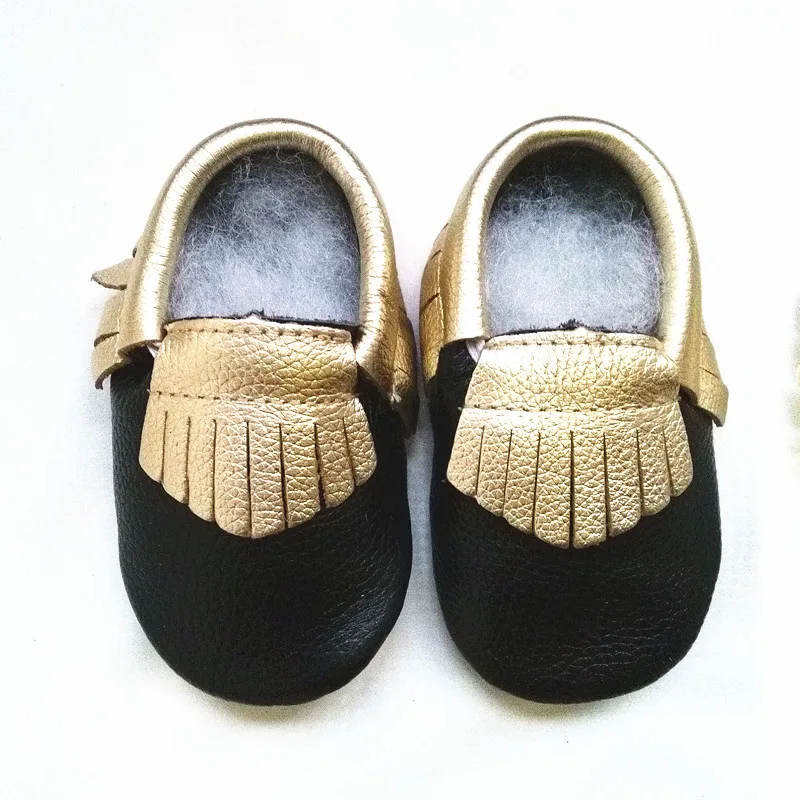 Cow Leather Baby Boys Shoes First Walkers Soft Bottom Toddler Infant Fringe Bowtie Baby Girls Shoes 5