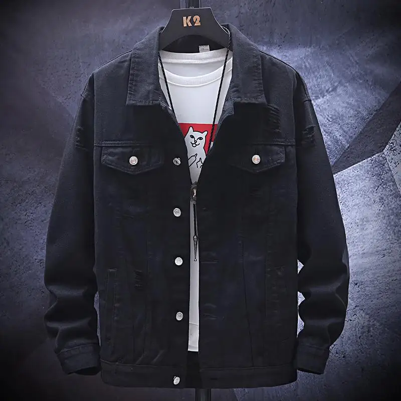 Denim Jacket Men's 2022 New Spring Autumn Korean Handsome Teenagers Student Casual Denim Jacket Men's Loose Coat