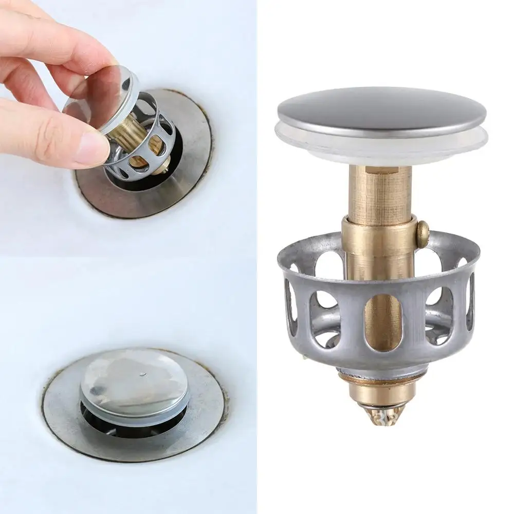 

Filter Pop Up Basin Bounce Core Sink Drain Plug Bathroom Lavatory Kitchen Bathtub Tool Universal Explosion-proof Wash Drain