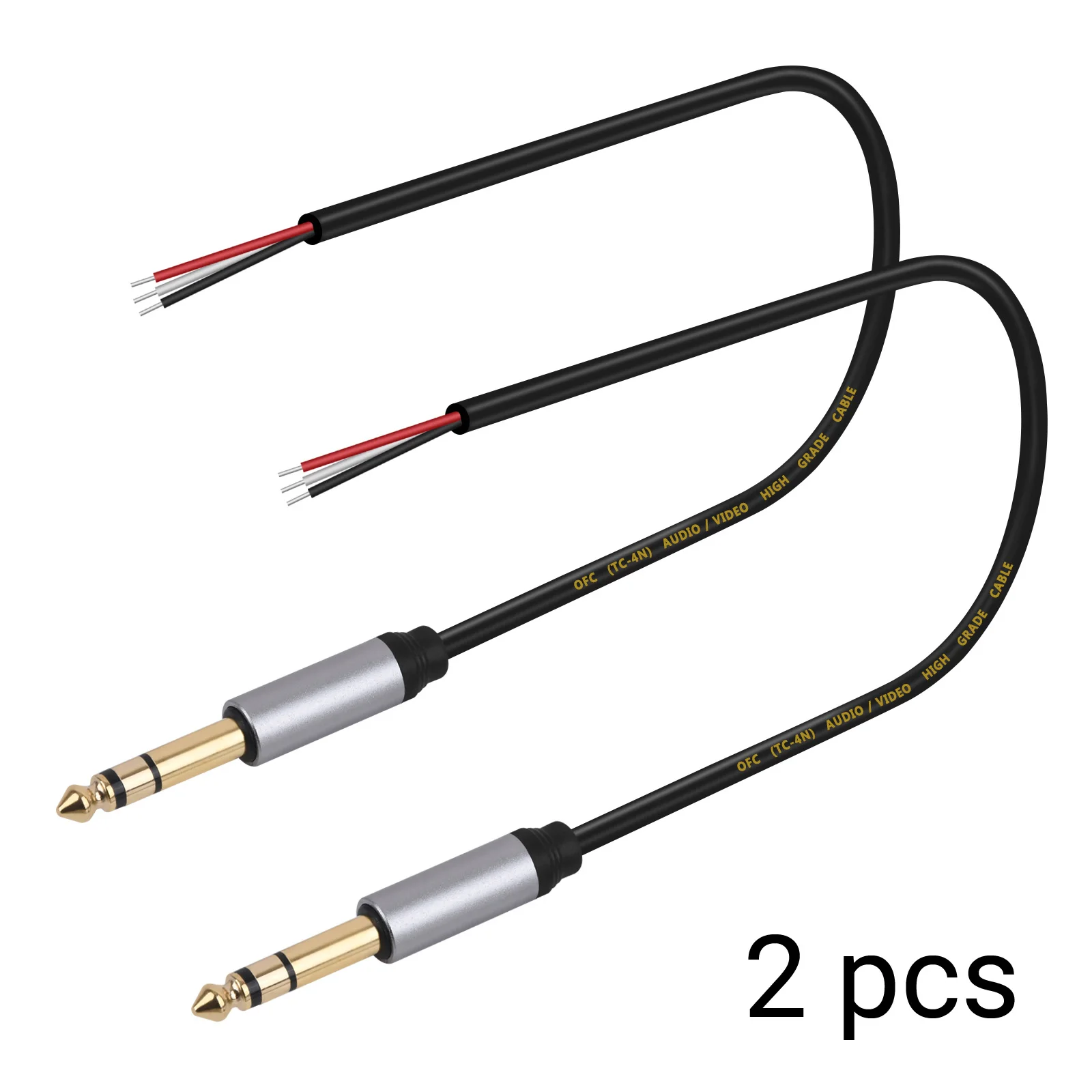 Replacement Male Plug to Open Wire Open TRS Pole