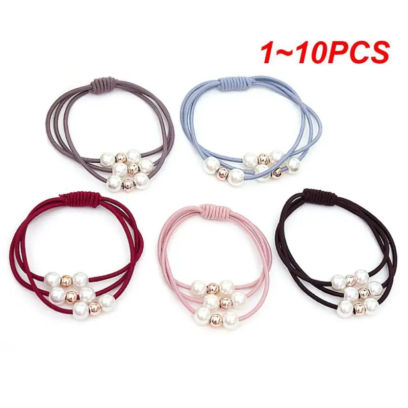 

1~10PCS Multi-Layer Pearl Hair Rope Elasticity Hair Ring Pearl Hair Rope Hairband Hair Accessories Rubber Band Rope For