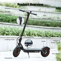 Trottinette électrique iScooter W6 10 pouces 500W pour adultes, 36V 10.5Ah, vitesse 35 km/h, application compatible, autonomie 30 km, trottinettes électriques urbaines 7