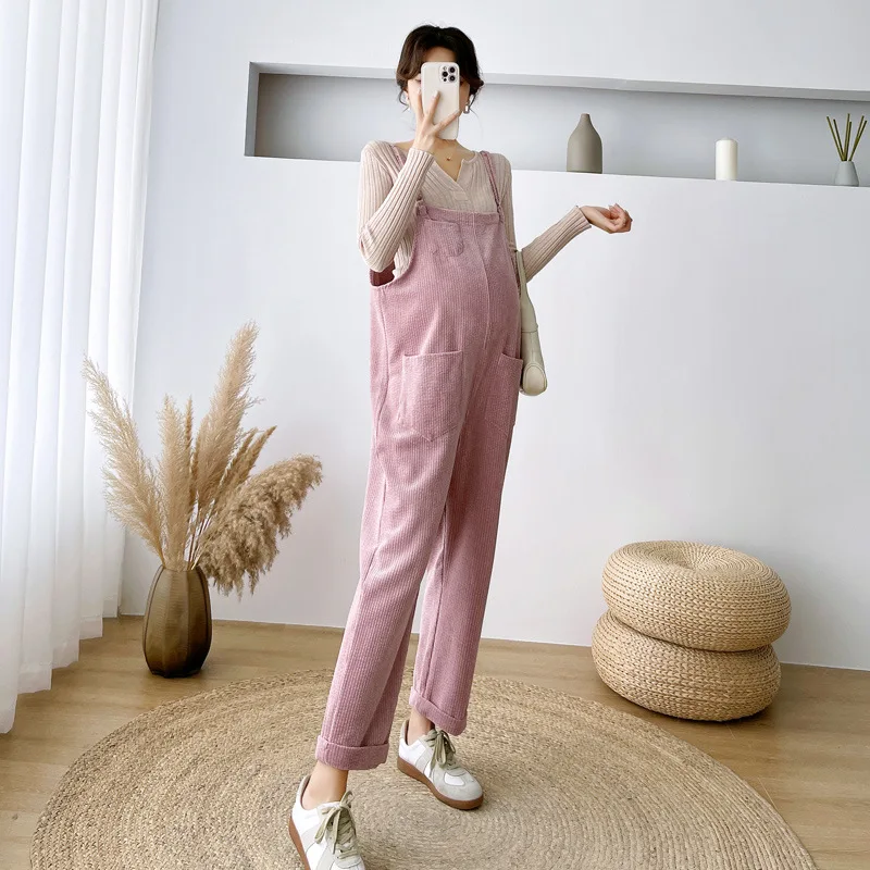 

Jumpsuit Maternity Pants Long Corduroy Pregnancy Clothes For Pregnant Women Overall Roupa Gestante Trousers Autumn Maternity New