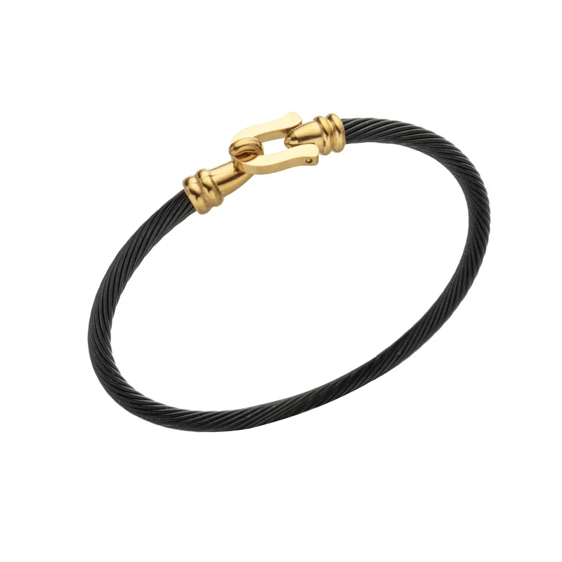 Bangle Bracelet Stainless Steel Bracelet Trendy Charm Cuff Tie Knot Bracelets U Bangles for Women Gold Color 316L Stainless Steel Wire Thin Simple Bangles Jewelry
